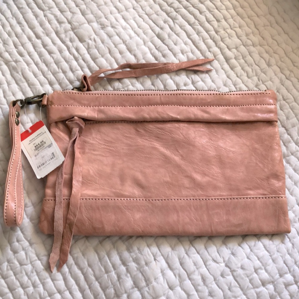 Dusk Pink Vegan Leather Wristlet